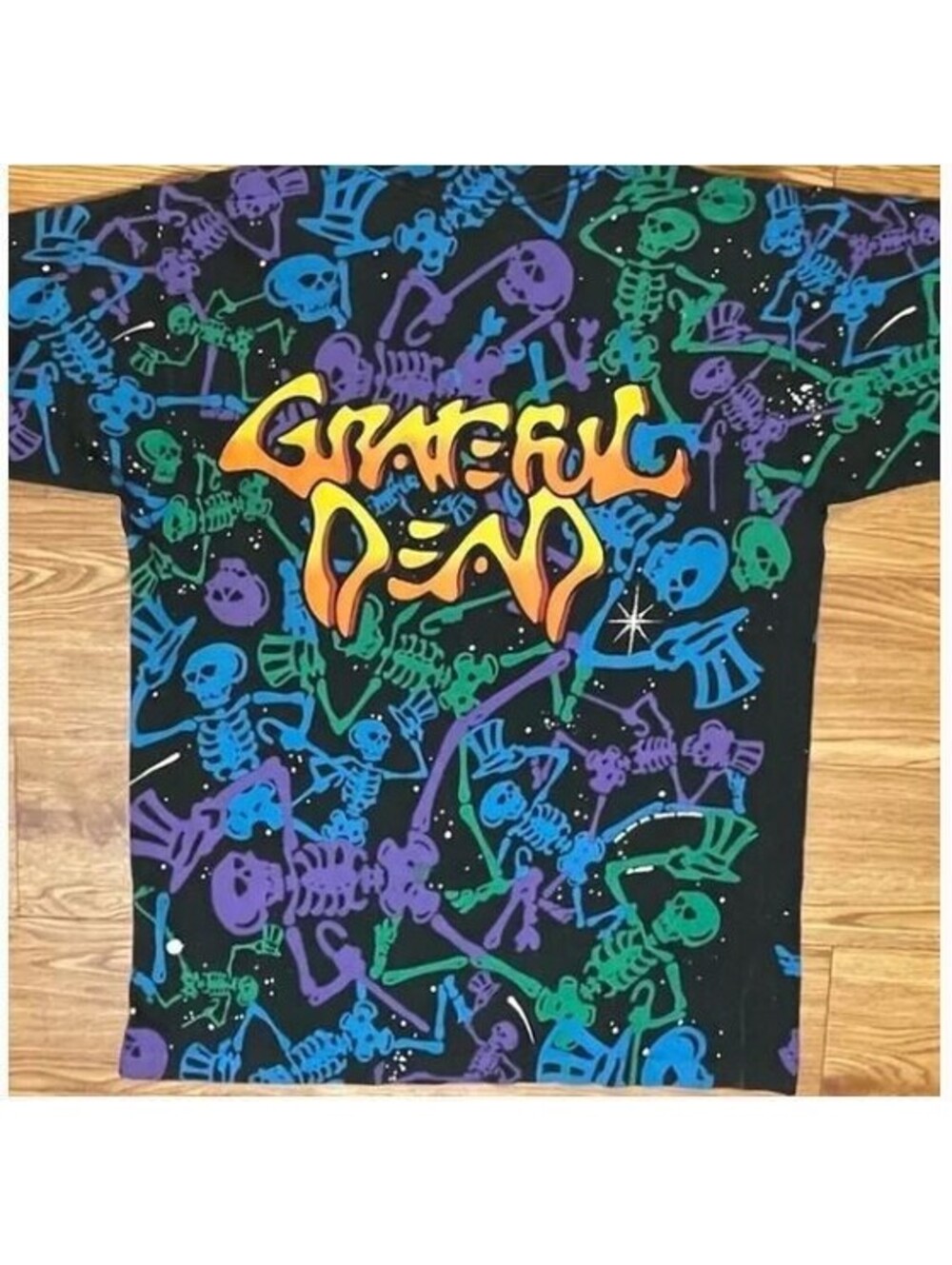 ORIGINAL Vintage 1990s Grateful Dead AOP T-shirt sz L Made in USA DEAD SPACES - Picture 2 of 7